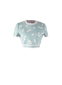 Top fluide à pois - Bleu & Rose