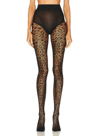 Collant à motif léopard - Noir Alaïa