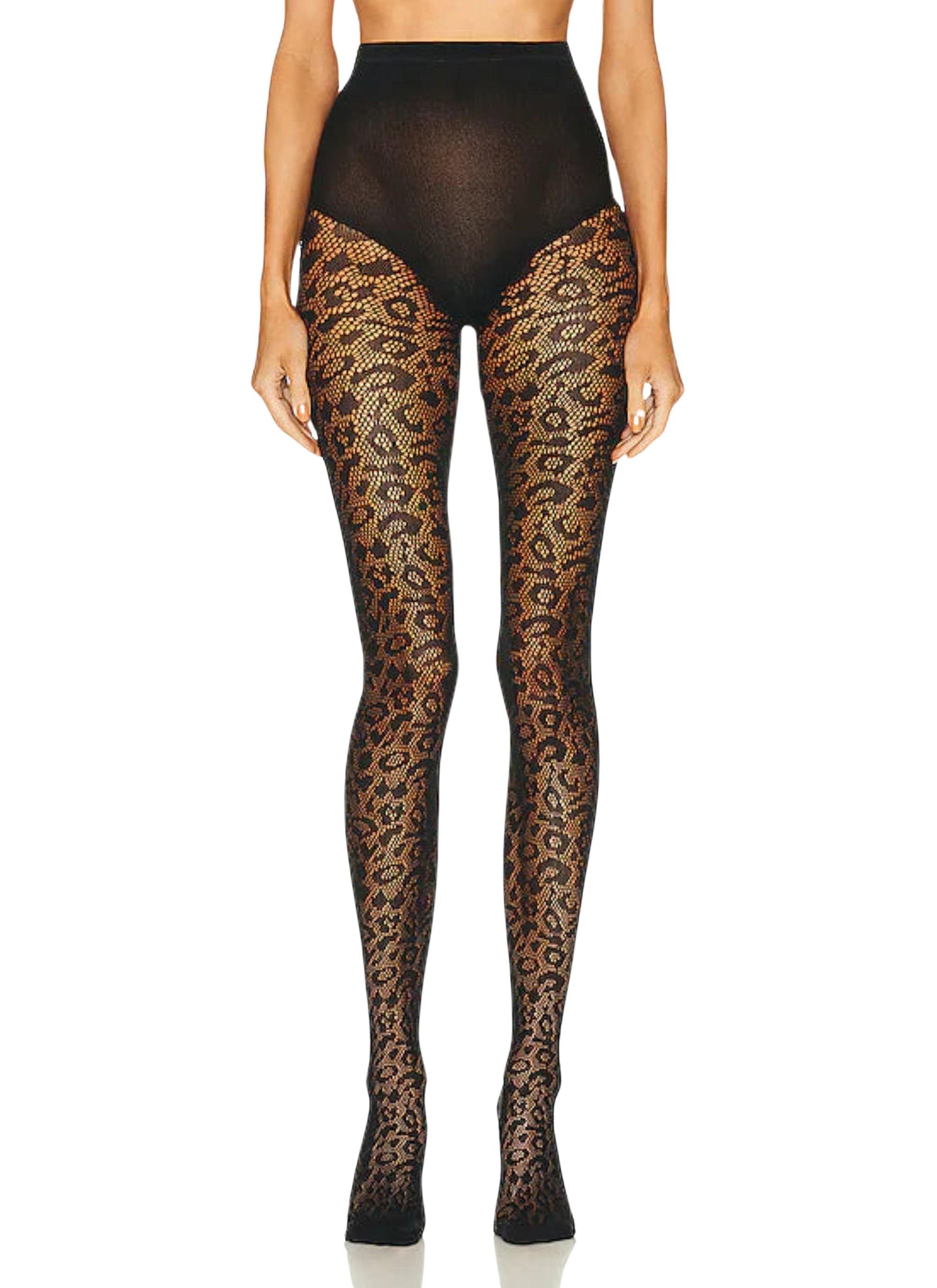 Collant à motif léopard - Noir Alaïa