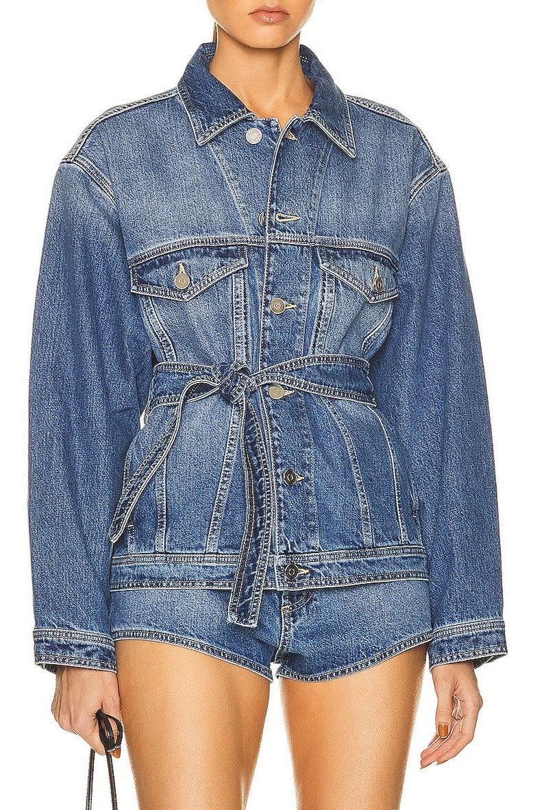 Denim wrap jacket - Jeans Blue