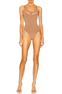 Laser one-piece swimming costume - Light Blue