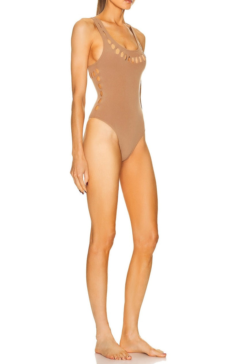 Laser one-piece swimming costume - Light Blue