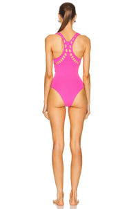 Maillot de bain une pièce laser - Rose Fluo