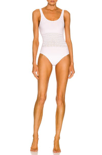 One-piece swimming costume Vienna - Optic White
