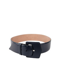 Leather wide buckle belt - Night