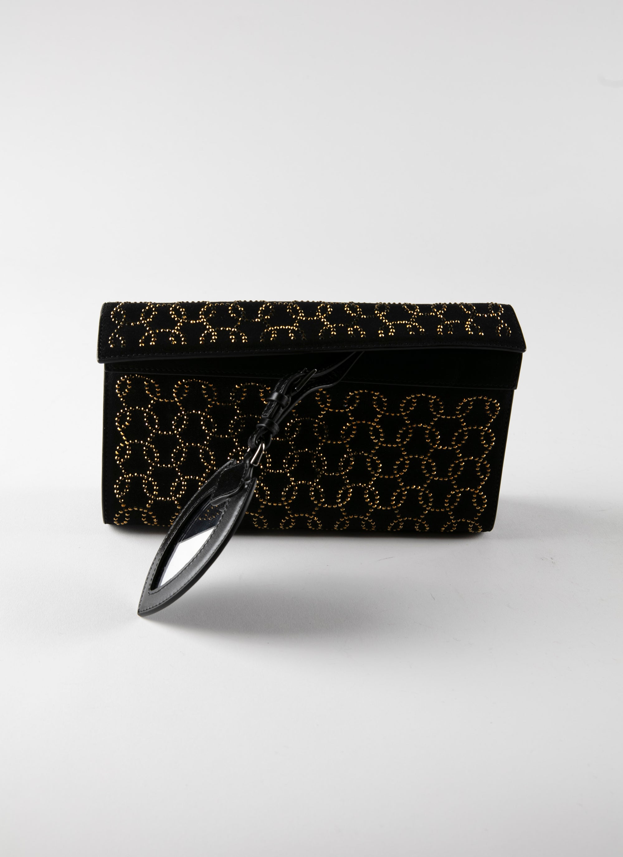 Pochette à motifs cloutés en cuir - Noir & Or