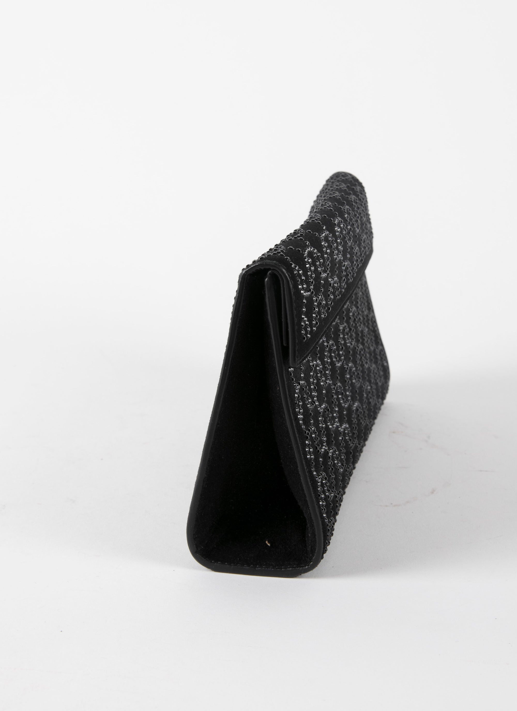Pochette à motifs cloutés en cuir - Noir & Noir