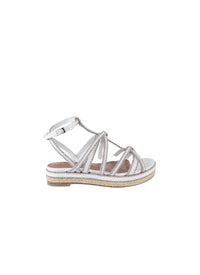 Sandales à brides et clous en cuir - Blanc