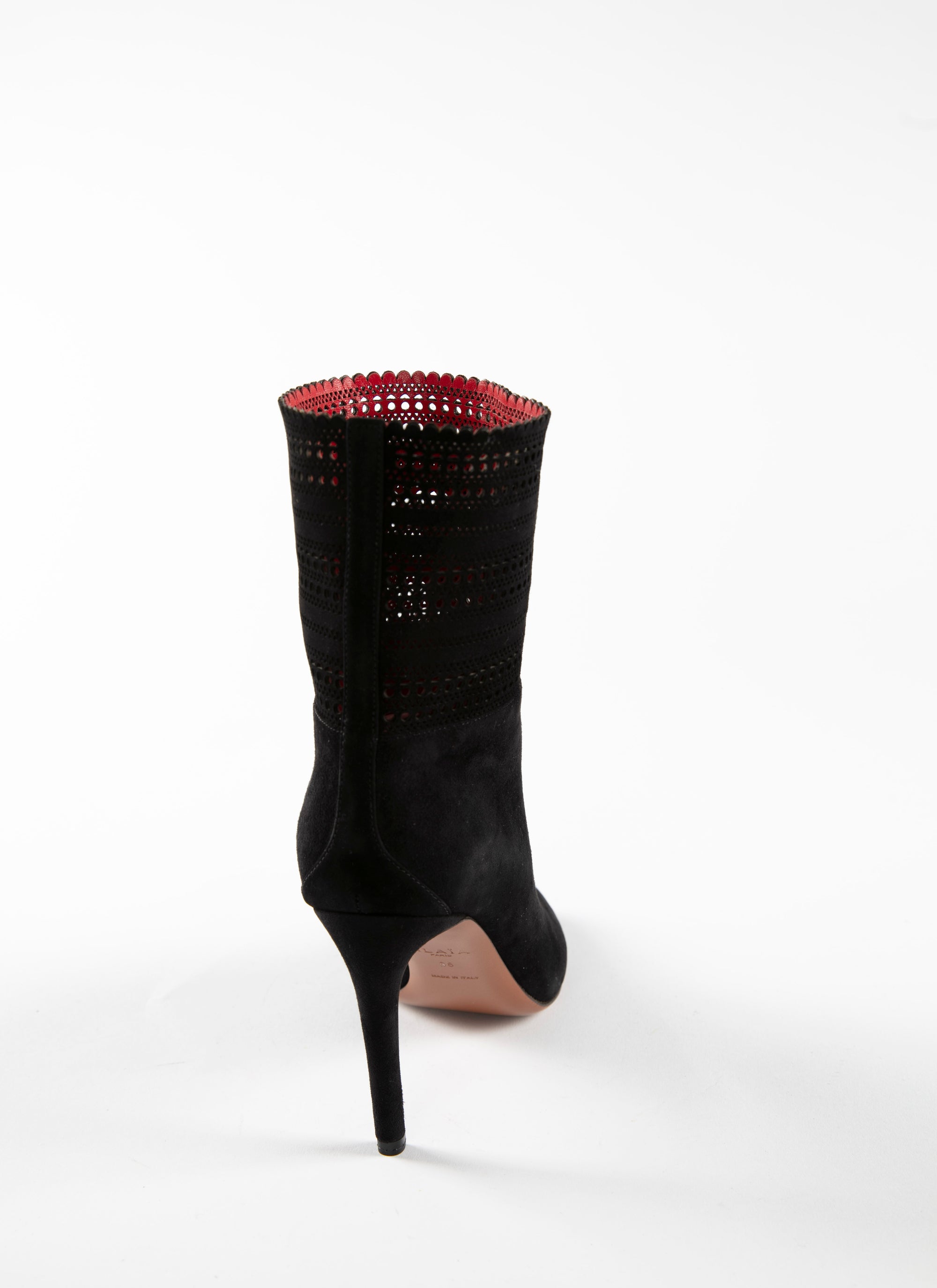 Leather booties - Black & Red