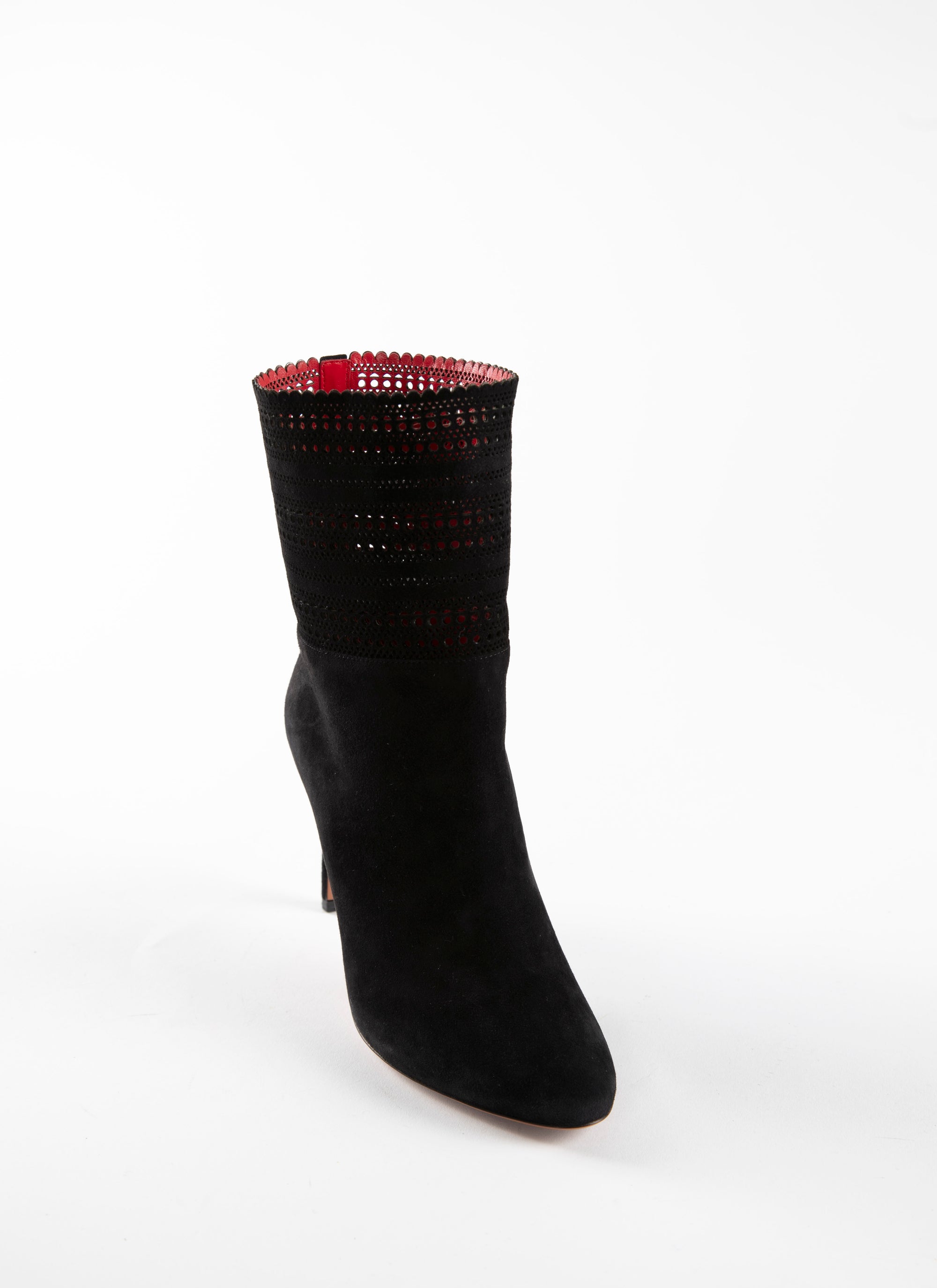 Leather booties - Black & Red