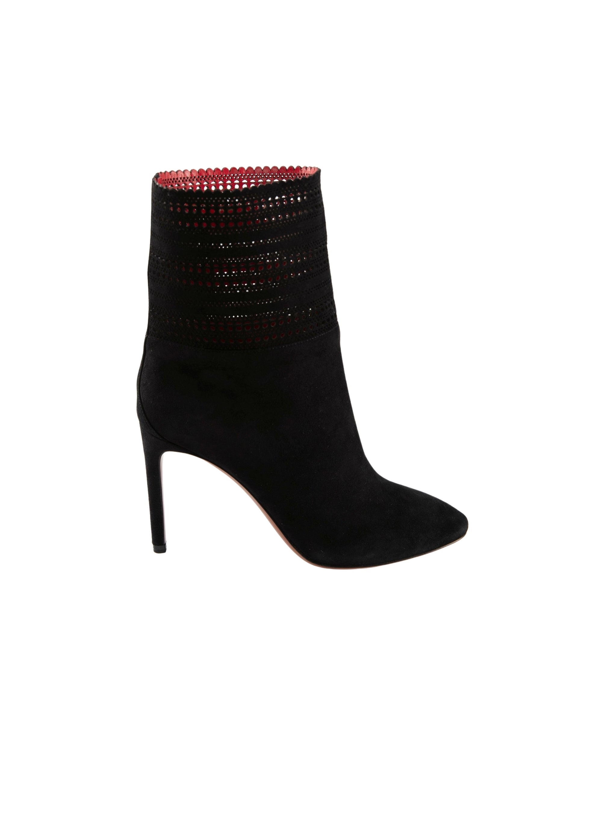 Leather booties - Black & Red
