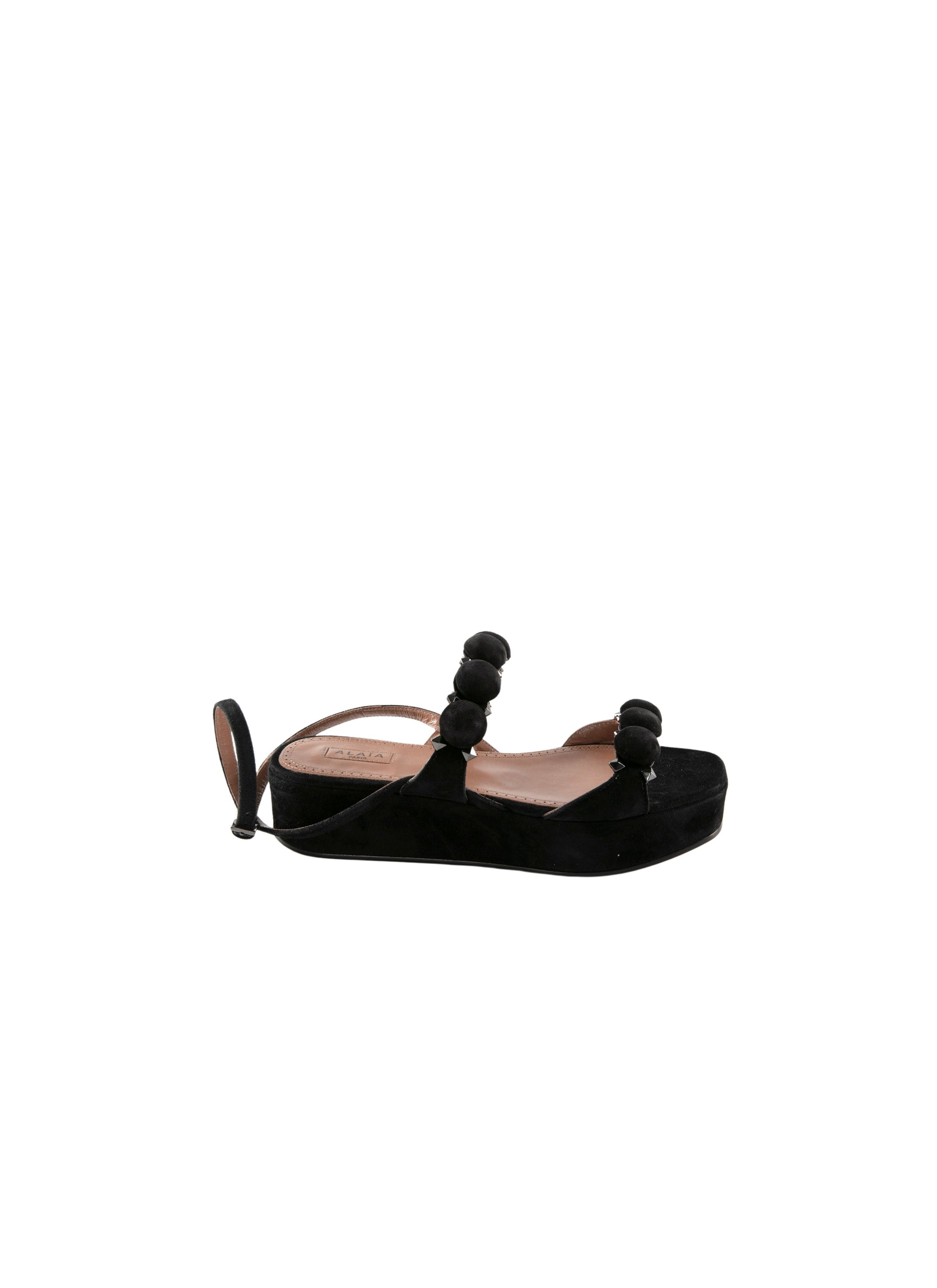 Bombe wedge sandals in leather - Black intense
