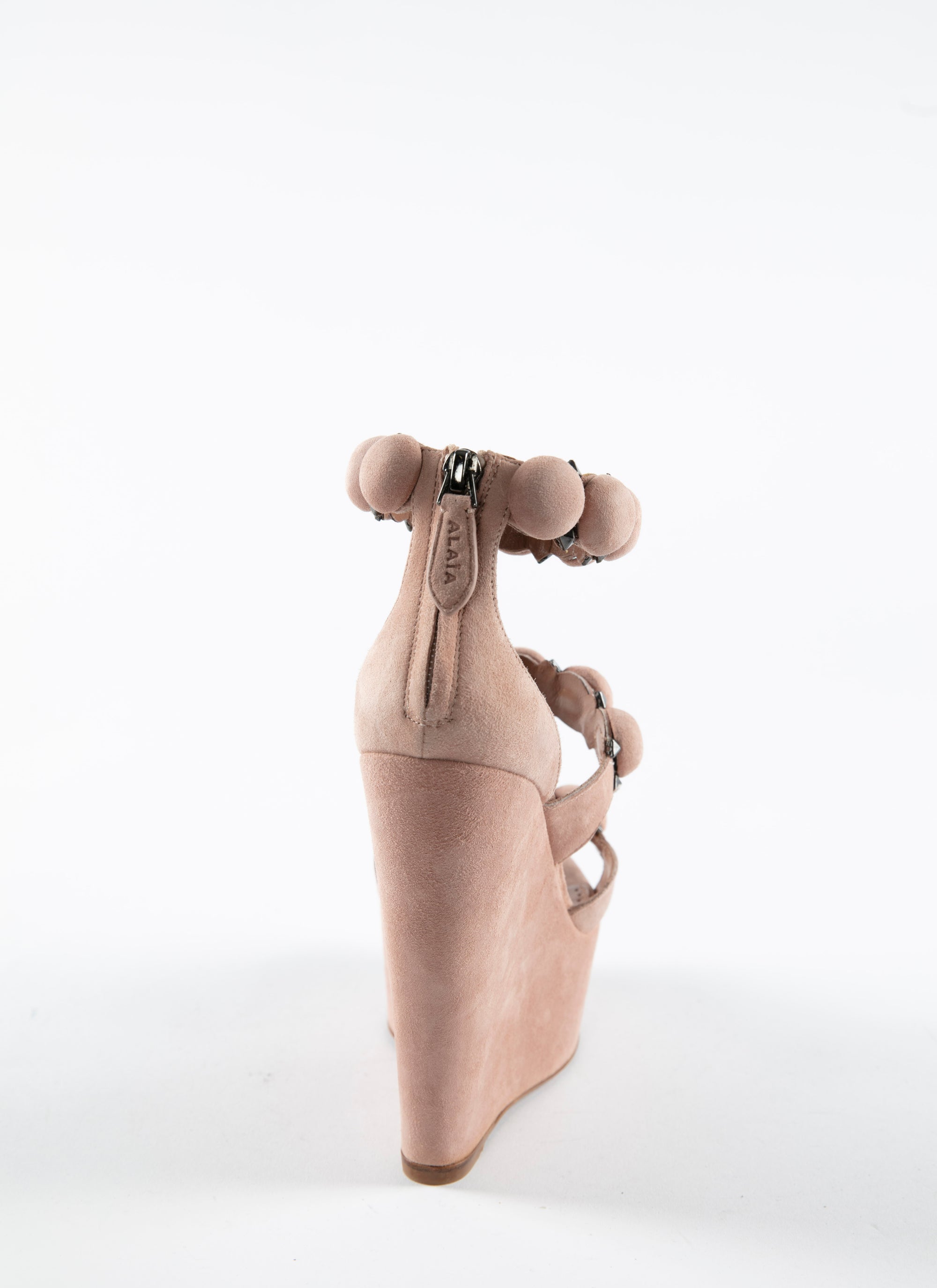 Sandales Bombe à talons compensées en cuir - Chair
