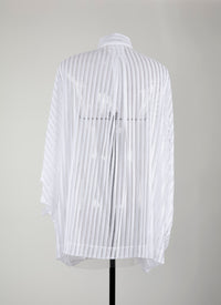 Chemise oversize rayée - Blanc