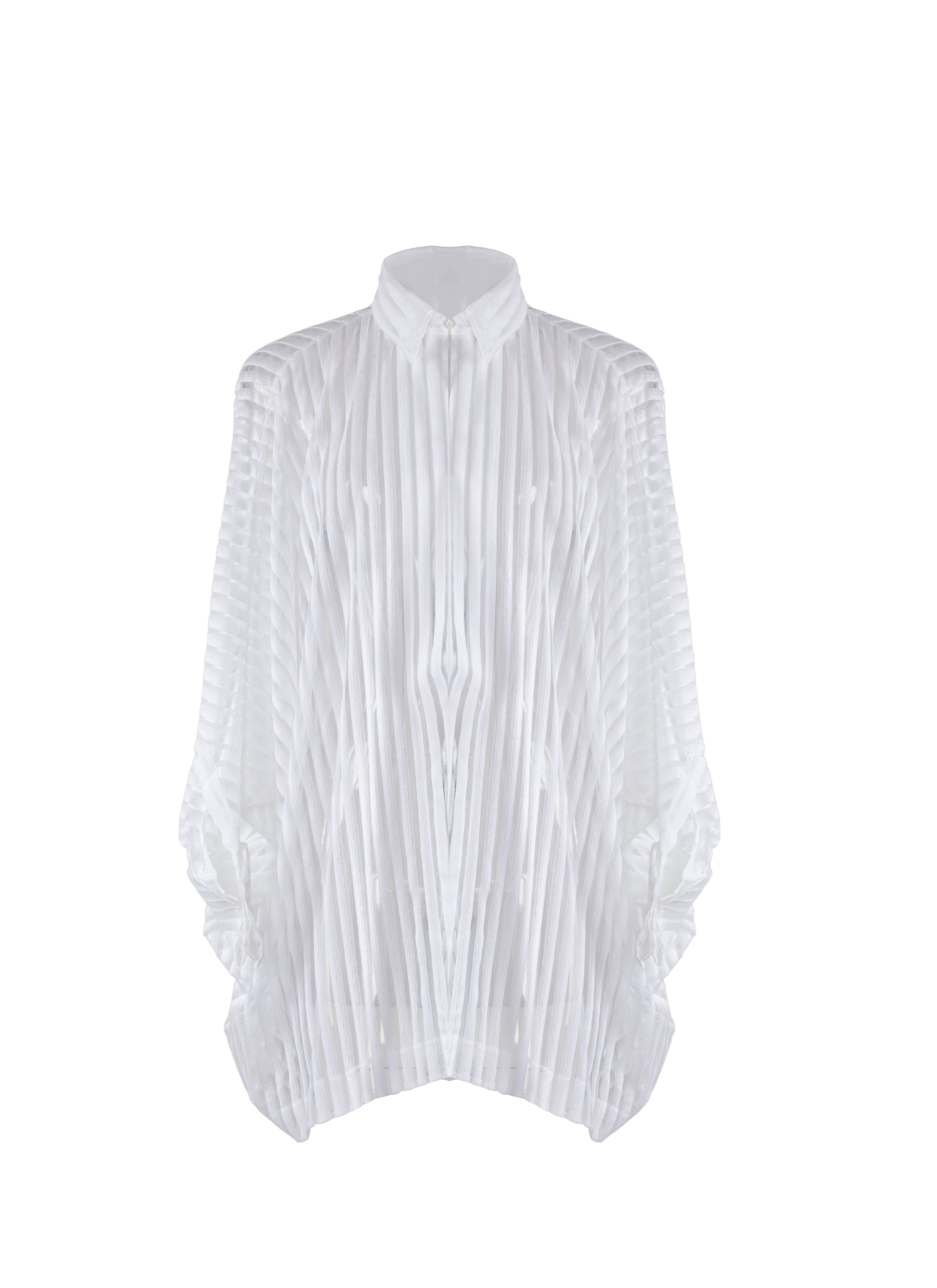 Chemise oversize rayée - Blanc
