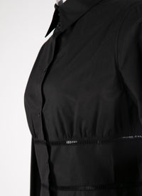 Chemise corset ajouré - Noir