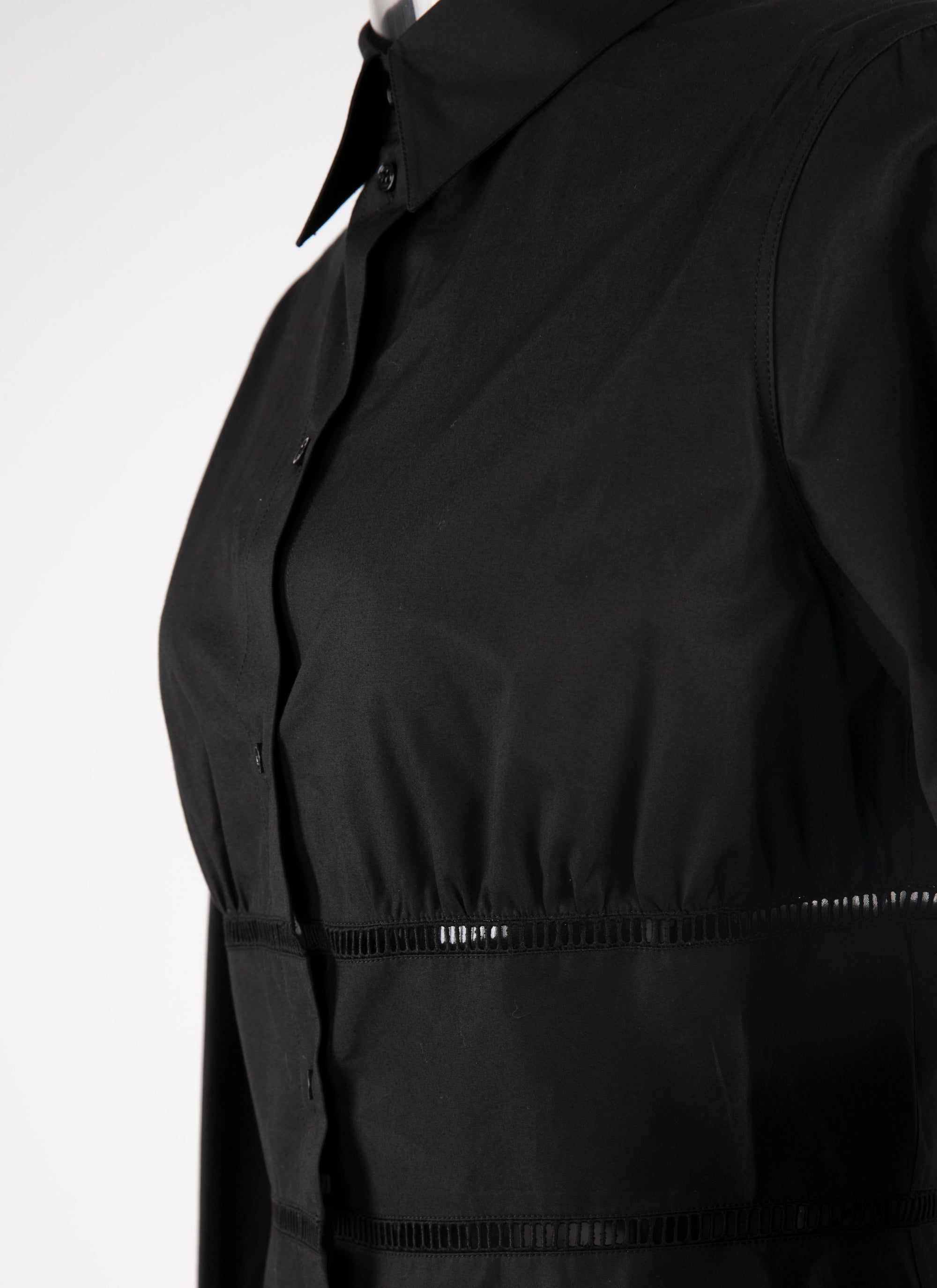 Chemise corset ajouré - Noir