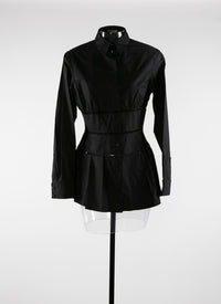 Chemise corset ajouré - Noir