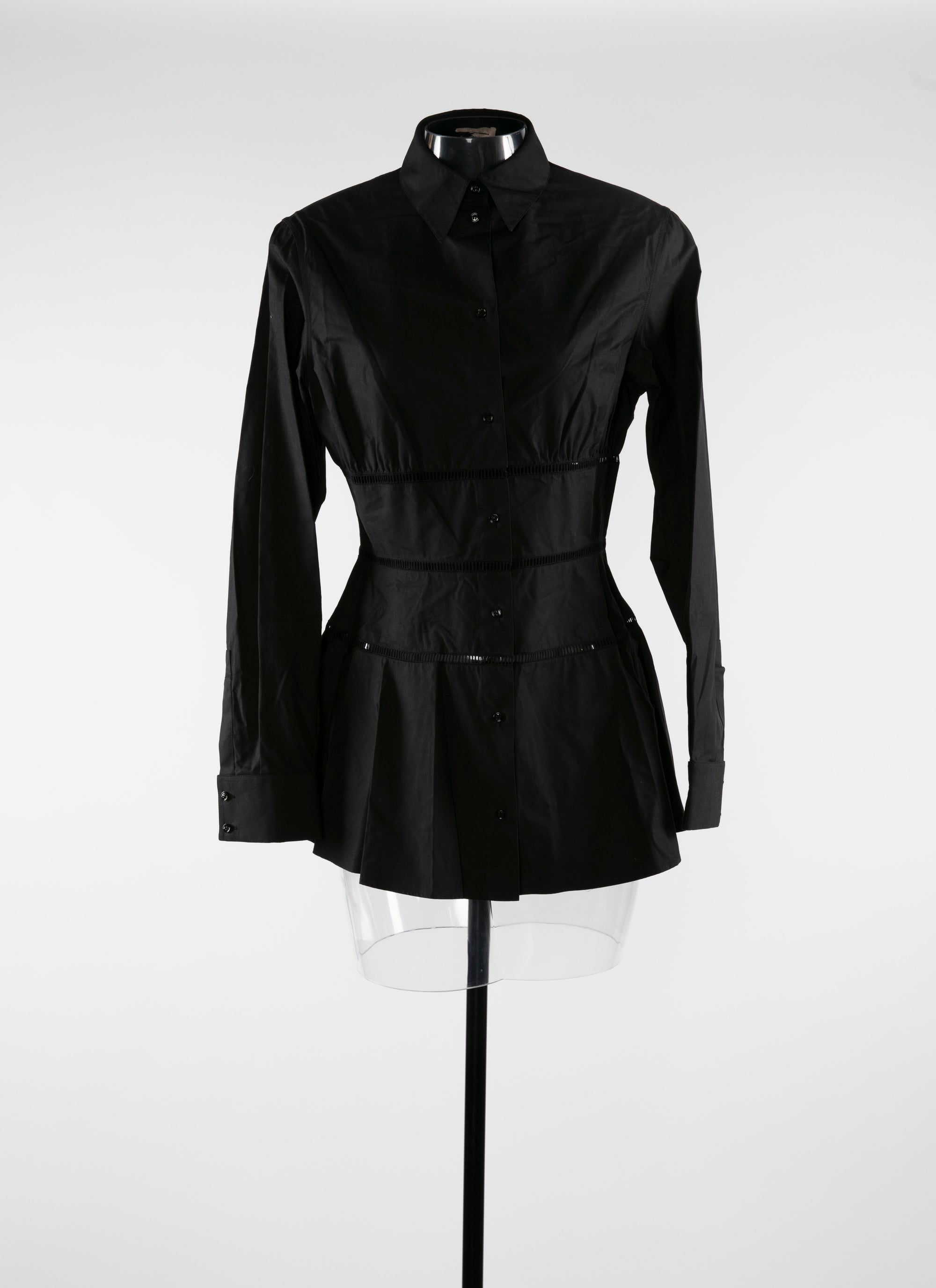 Chemise corset ajouré - Noir