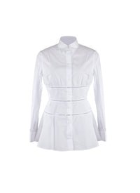 Openwork corset shirt - White