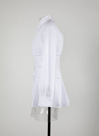 Openwork corset shirt - White