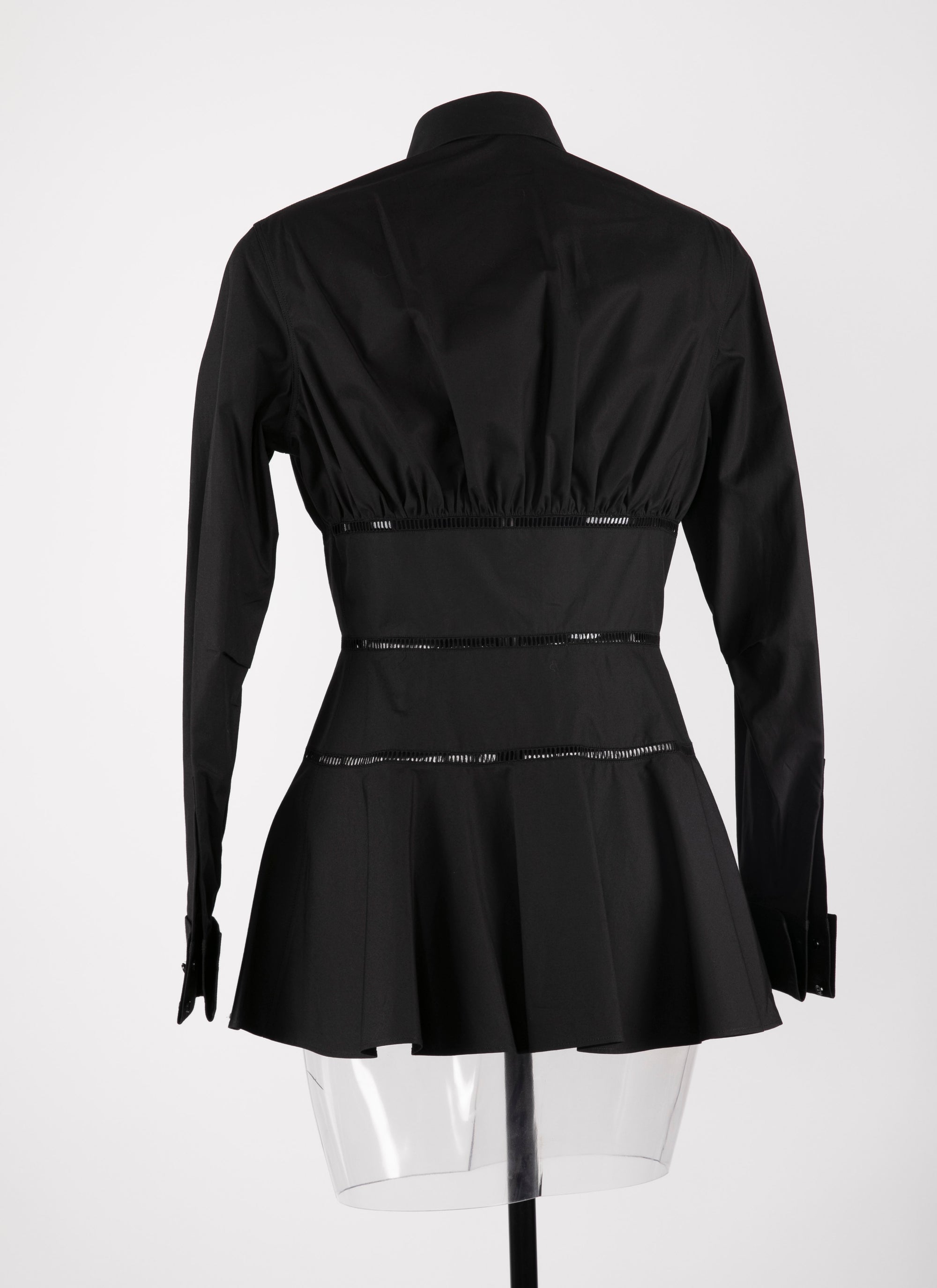 Chemise corset ajouré - Noir