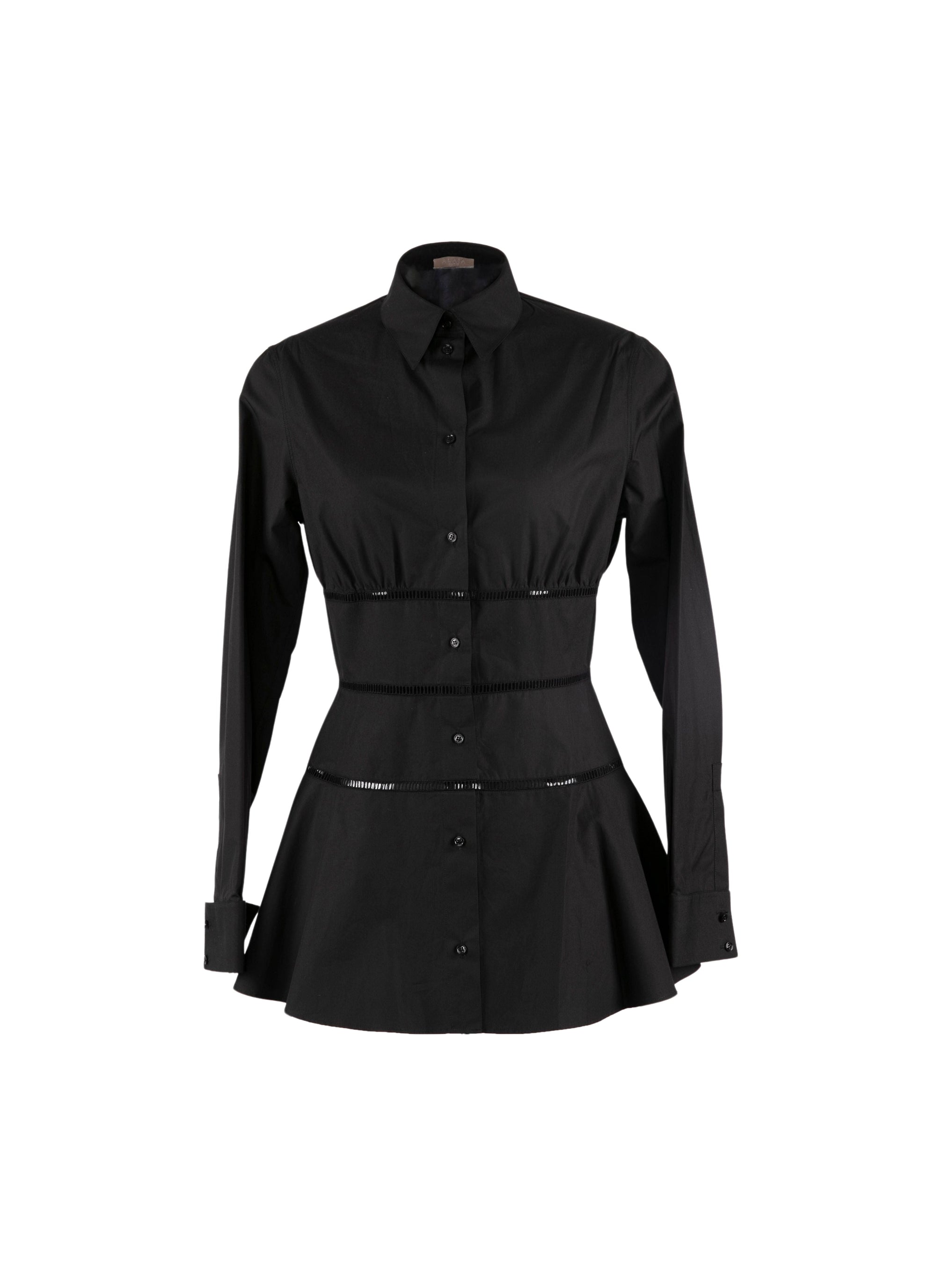 Chemise corset ajouré - Noir