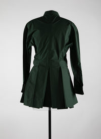 Fitted and pleated shirt in Japanese poplin - Fir