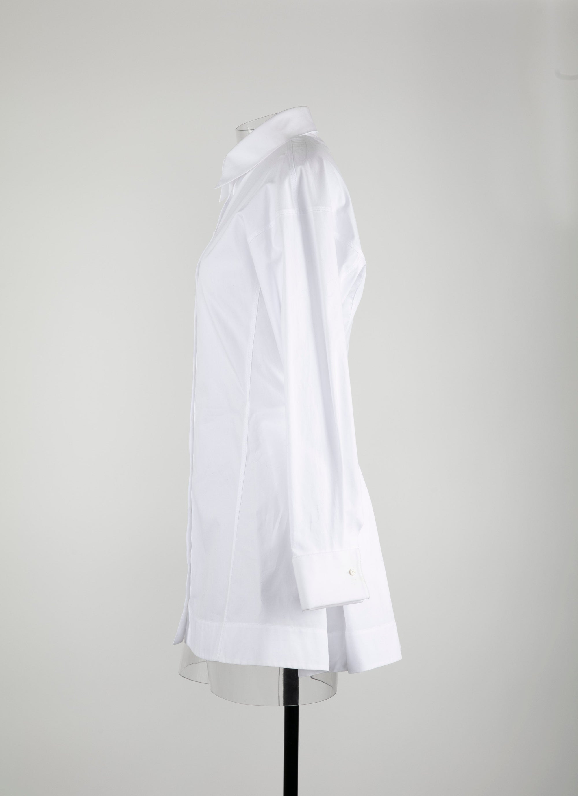 Chemise cintrée et plissée en popeline japonaise - Blanc