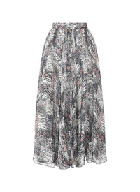Jupe à fleurs en soie - Multicolor