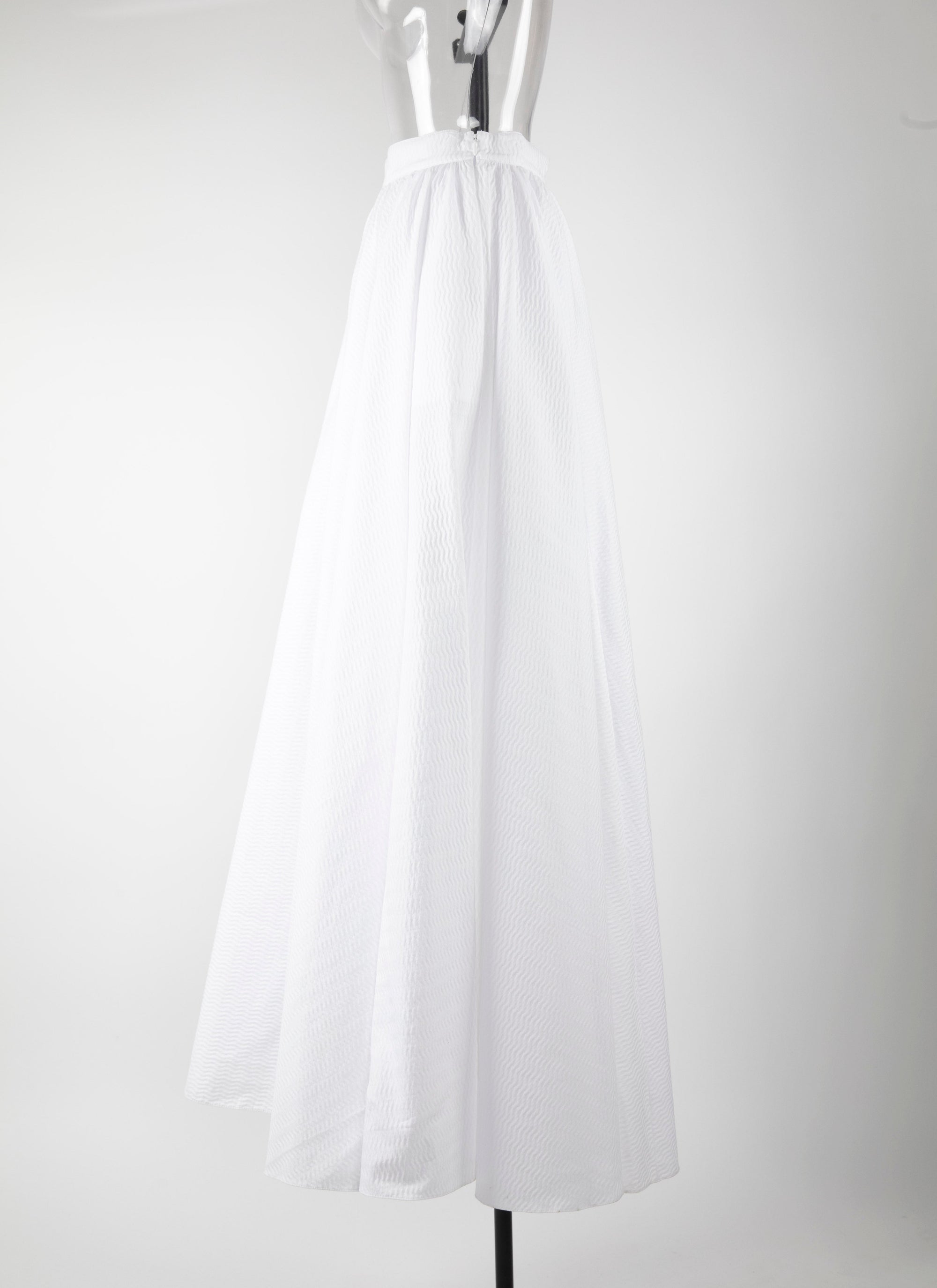 Patterned long skirt - White