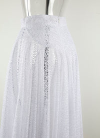 Perforated long skirt - Intense White