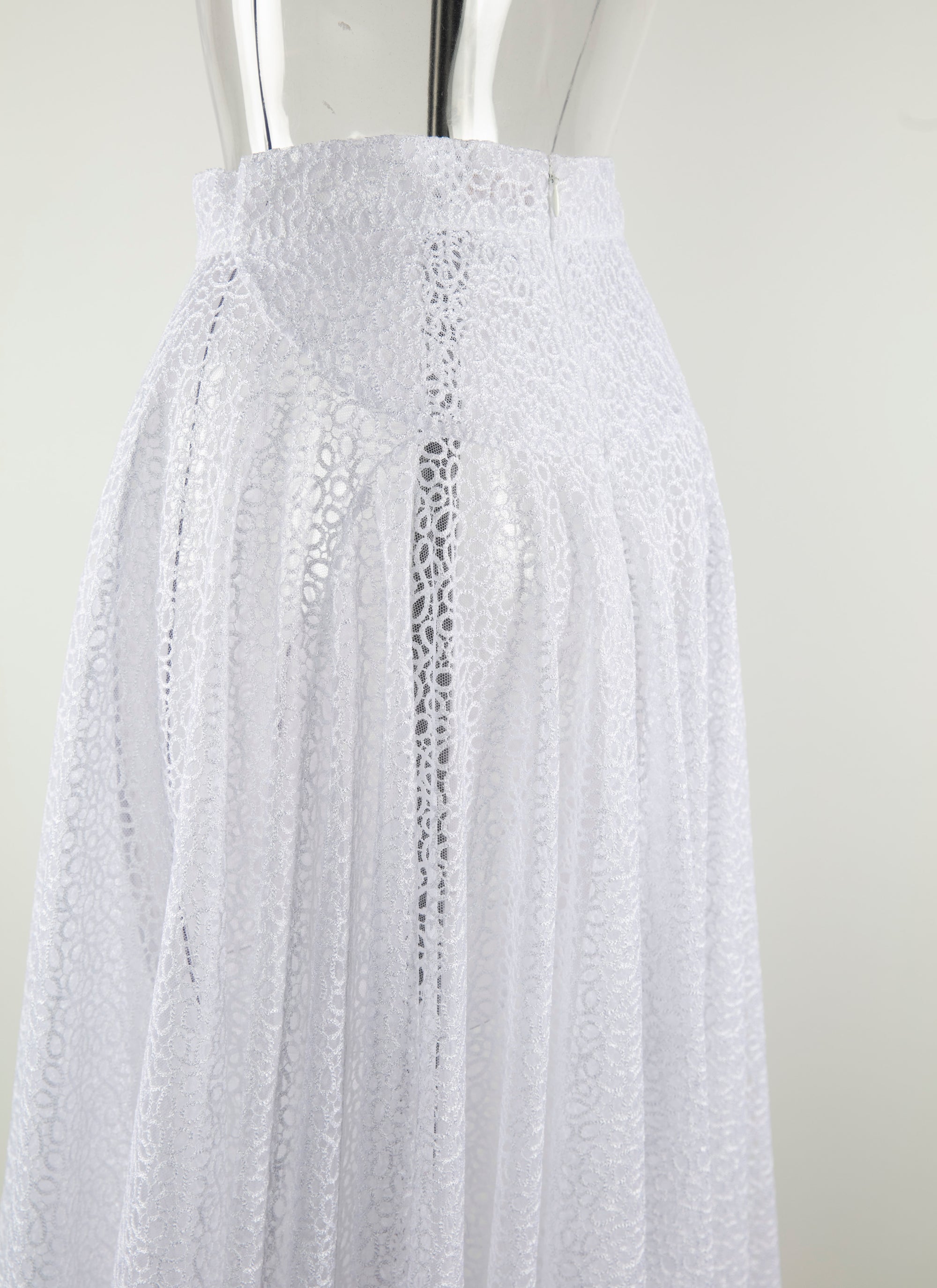 Perforated long skirt - Intense White