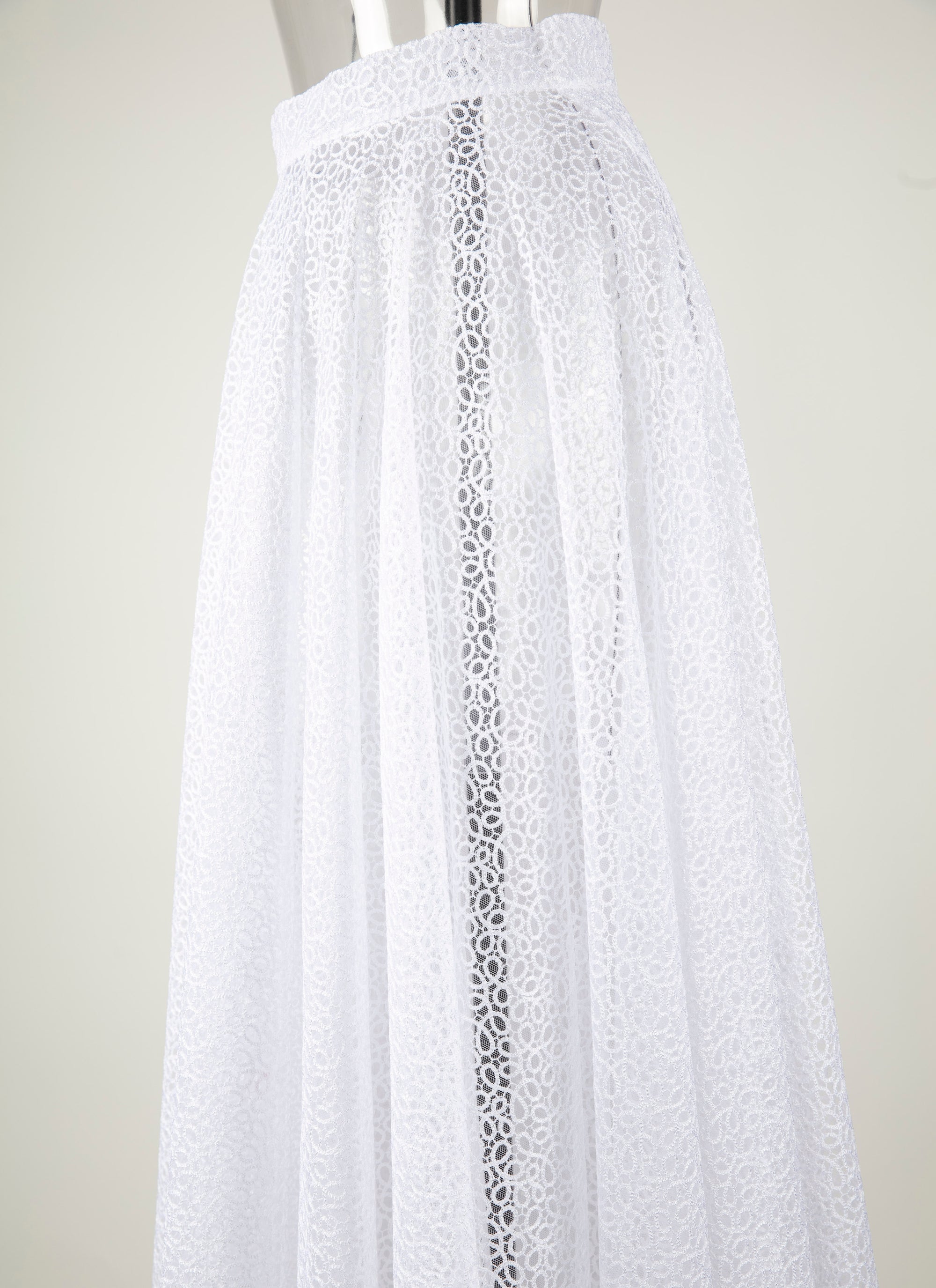 Perforated long skirt - Intense White