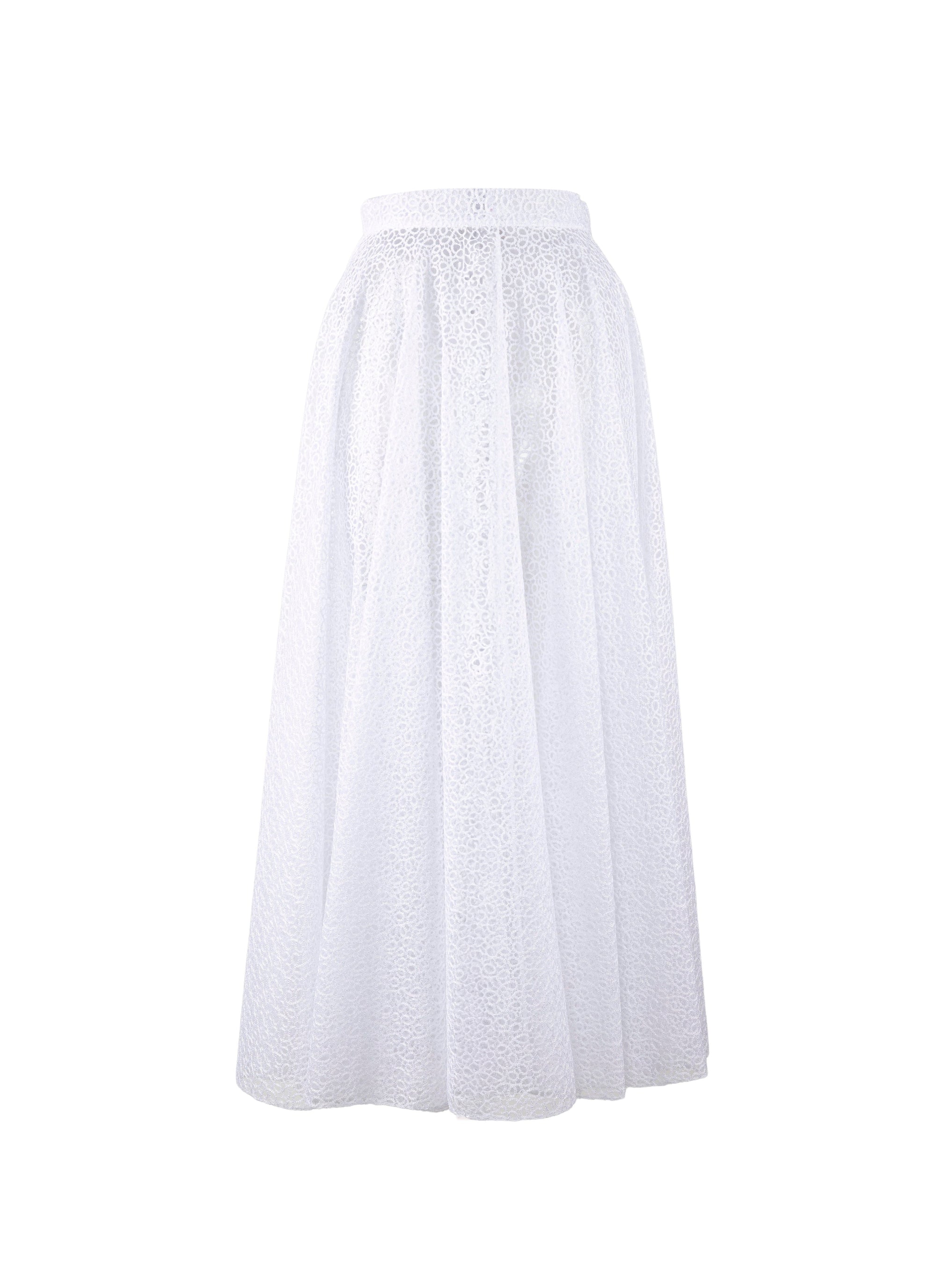 Perforated long skirt - Intense White
