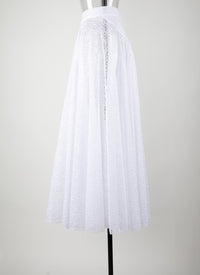 Perforated long skirt - Intense White