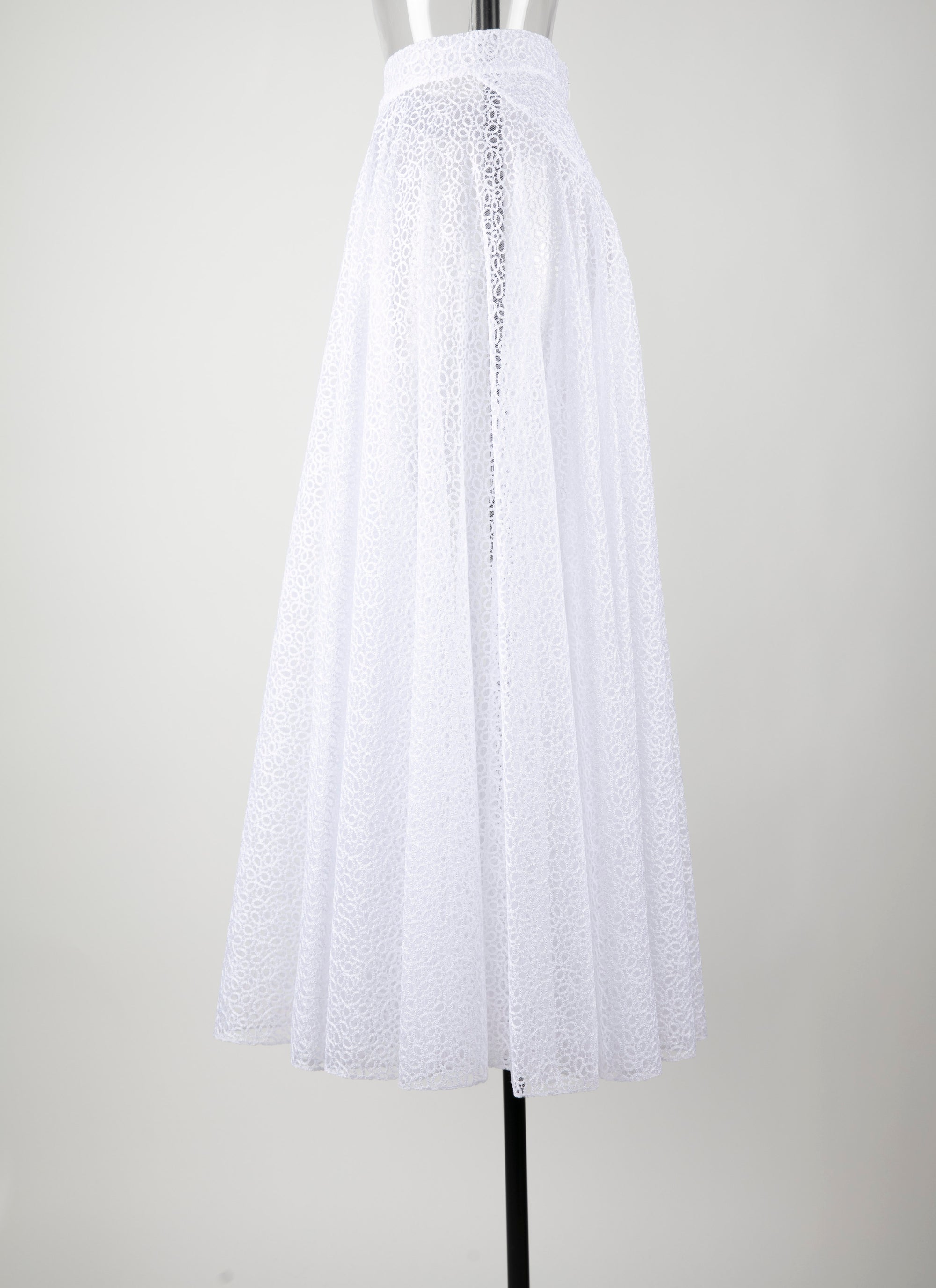 Perforated long skirt - Intense White