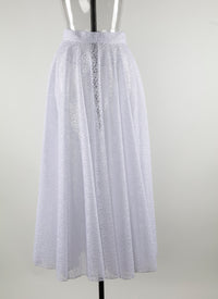 Perforated long skirt - Intense White
