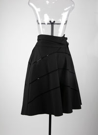 Jupe effet ceinture - Noir