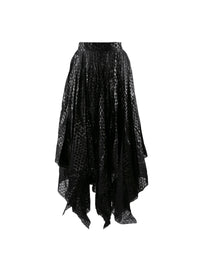 Jupe midi asymétrique fluide - Noir