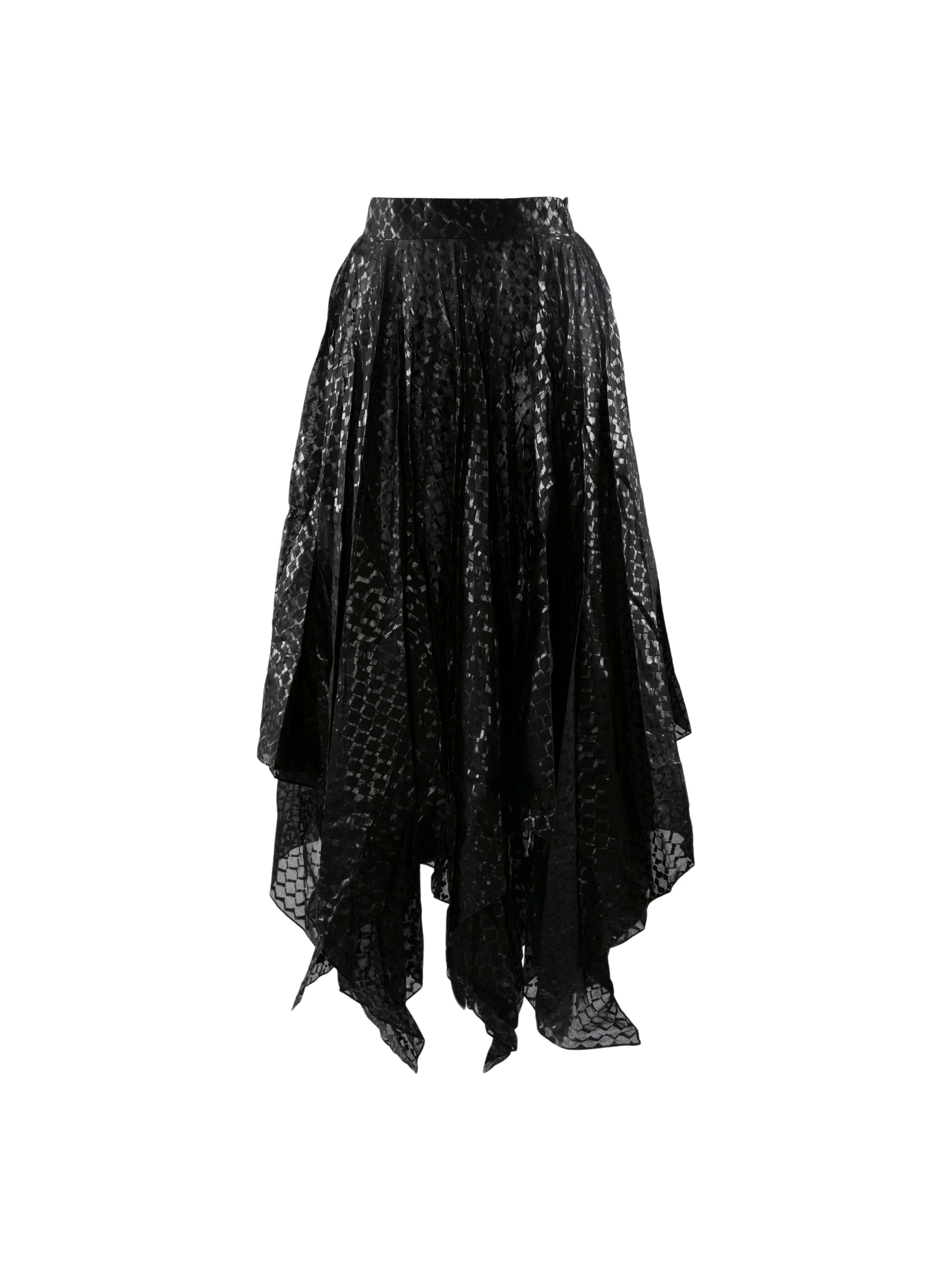 Jupe midi asymétrique fluide - Noir