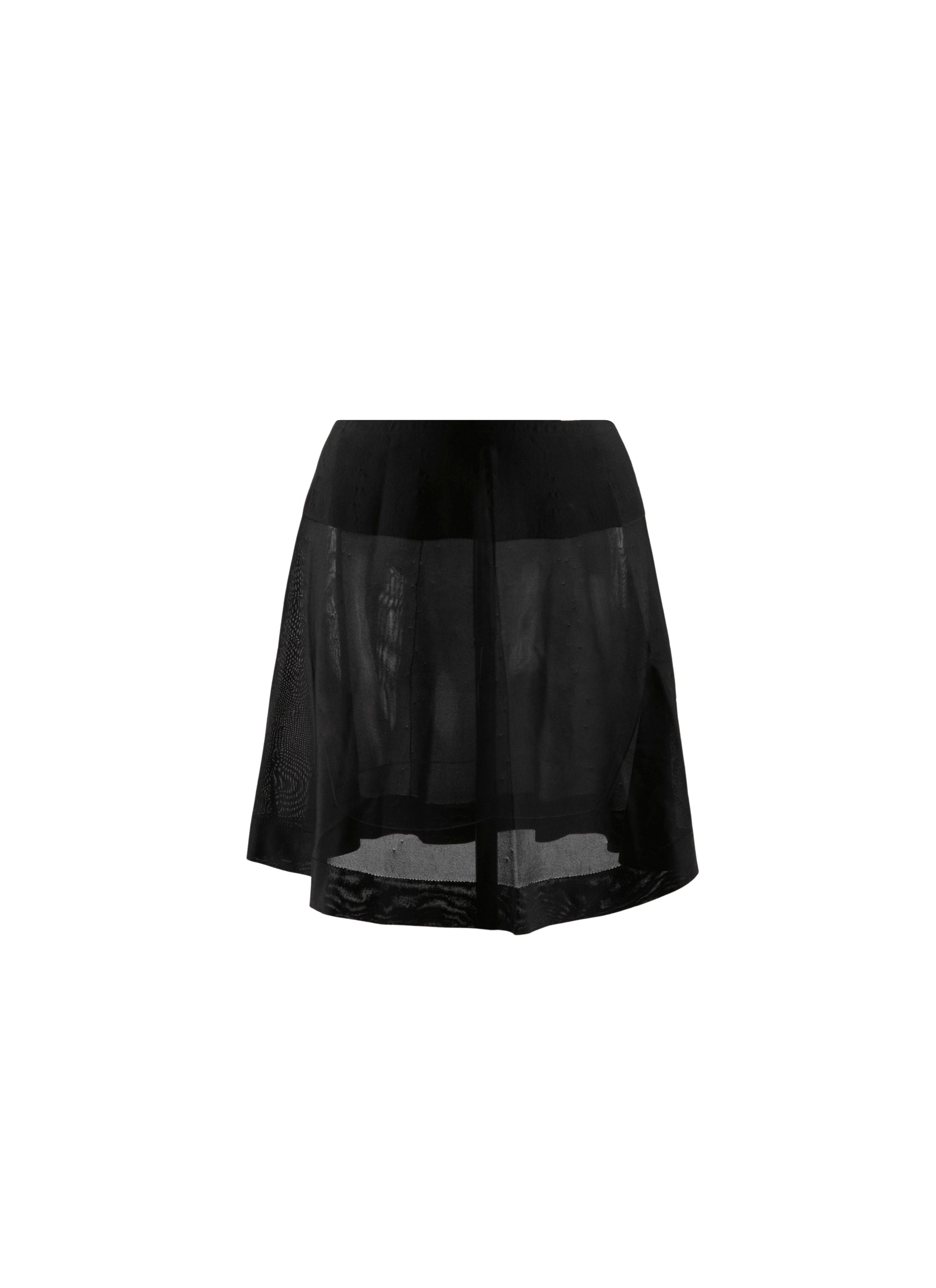 Sheer plain short skirt - Black intense