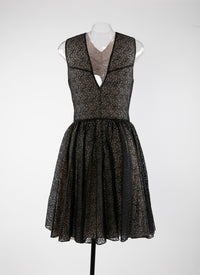 Bright skater dress with elegant cut-out - Black intense