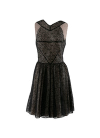 Bright skater dress with elegant cut-out - Black intense