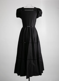 Robe à manches bouffantes - Noir