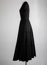 Robe à manches bouffantes - Noir
