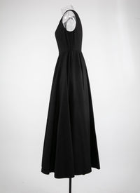 Robe longue sans manches - Noir