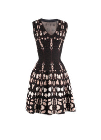 Robe sans manches à motif guépard en maille - Marron