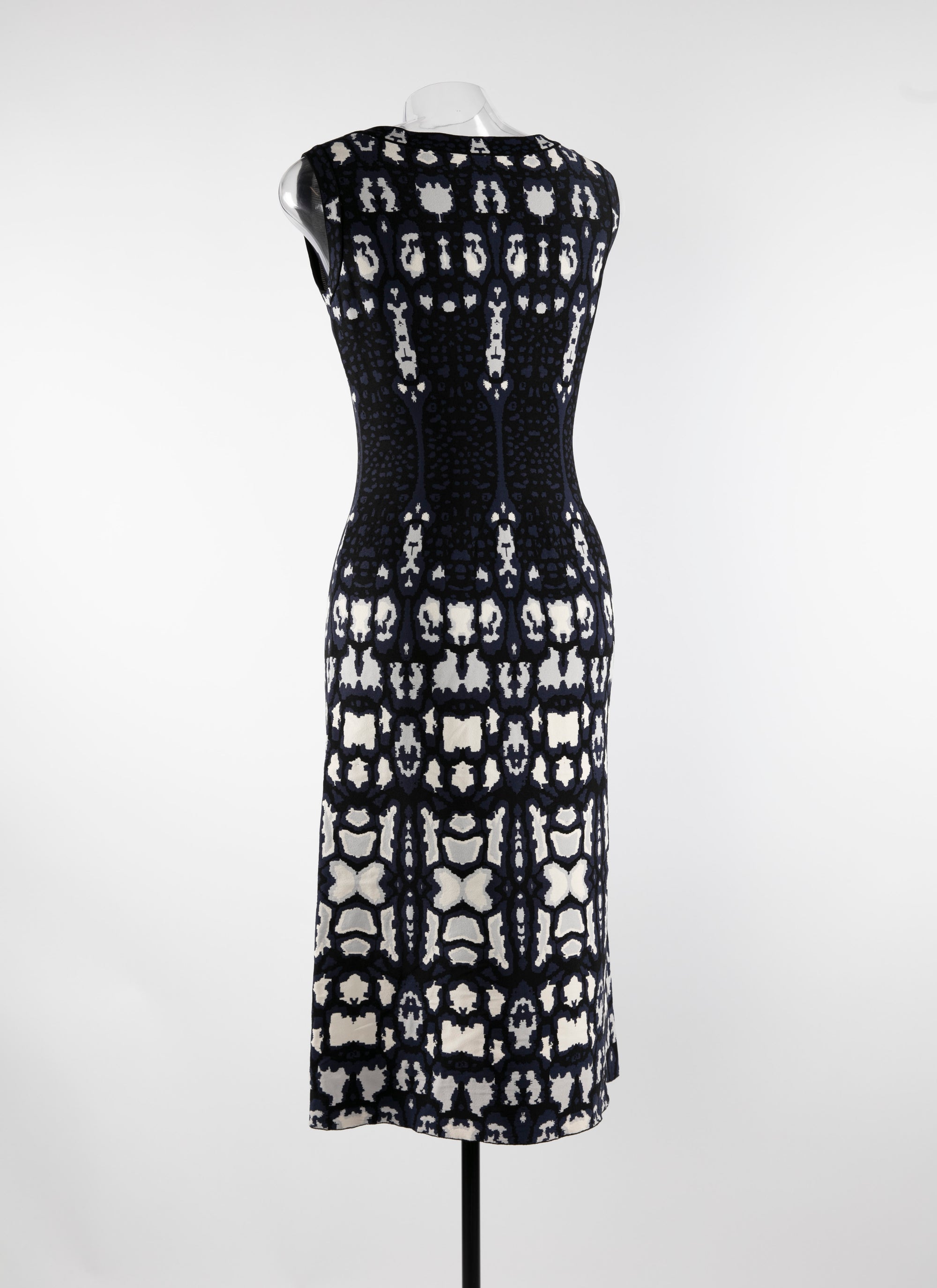 Robe sans manches cintrée à motif - Bleu