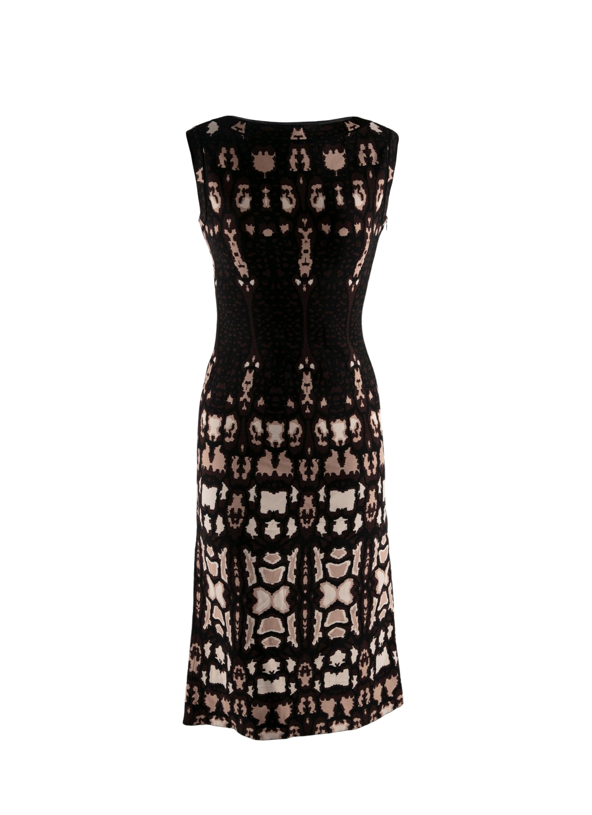 Sleeveless dress - Brown